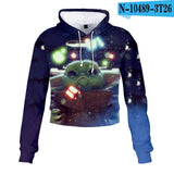 Mandalorian Baby Yoda Crop Top Hoodie Star War Harajuku Cropped Sweatshirt Streetwear Hip Hop Long Sleeves Pullover Tops Cosplay