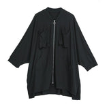 LANMREM 2020 Spring New Zipper Windbreaker Jacket Woman Tide Irregular Loose Coat Oversize Women Clothes Double Pockets YH759
