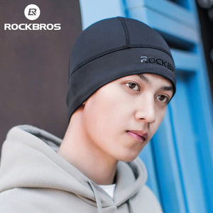 ROCKBROS Winter Running Cap Windproof Warm Thermal Fleece Breathable Skiing Motocycle Hat Woman MTB Cycling Headwear Earmuff