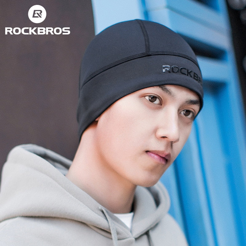 ROCKBROS Winter Running Cap Windproof Warm Thermal Fleece Breathable Skiing Motocycle Hat Woman MTB Cycling Headwear Earmuff