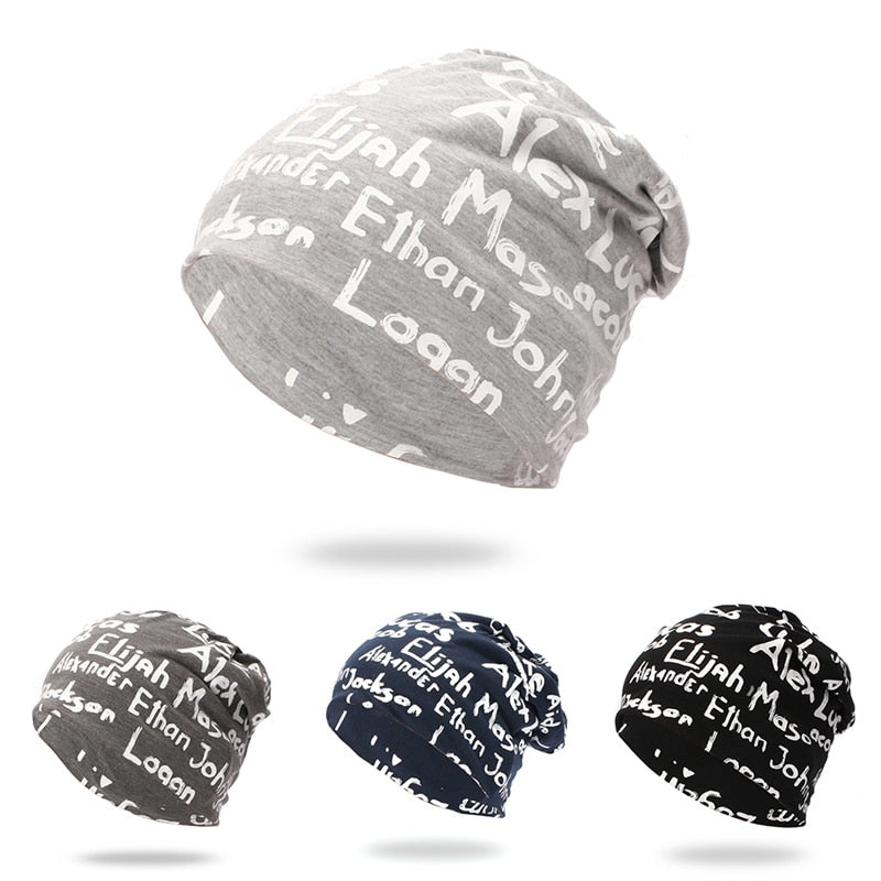 Sports Running Caps Beanie Cap Letter  Cotton Knit Hat Headwear Women Men Outdoor Autumn Winter Hiking Warm Hats