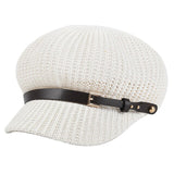 USPOP Summer caps women octagonal hats breathable leather belt octagonal cap newsboy caps British vintage knitted berets