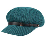 USPOP Summer caps women octagonal hats breathable leather belt octagonal cap newsboy caps British vintage knitted berets