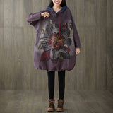 Oversized Knitted cowboy Hooded Sweatshirt Ladies Cute Plus Size Stripe Print jean Pullovers Baggy Bat Sleeve Denim Hoodies Tops