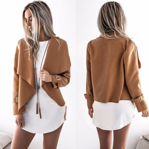 Spring 2019 Long Sleeve Fashion Women Jacket Casual Camel Open Stitch Coat Casaco Feminino Solid Clothes Slim Jackets Women Tops